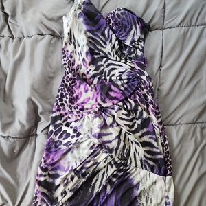 Sexy asymmetrical club dress